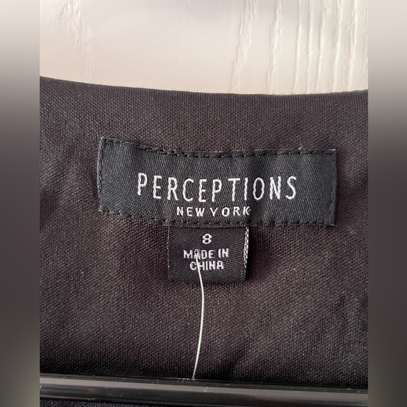 Perceptions - Black and Blue Sleeveless Midi Dress - Picture 3 of 6